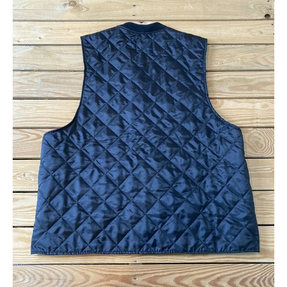 Gary Nesse Quilted Vest Size Medium/Large Men’s Black Snap Front - Picture 2 of 7
